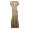 Adrianna Papell Short Sleeve Grid Beaded Gown with Intricate Beading Size 4