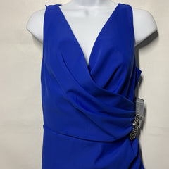 Alex Evenings Sleeveless Dress V-neck Royal Blue Formal Wedding 134005 Size 10