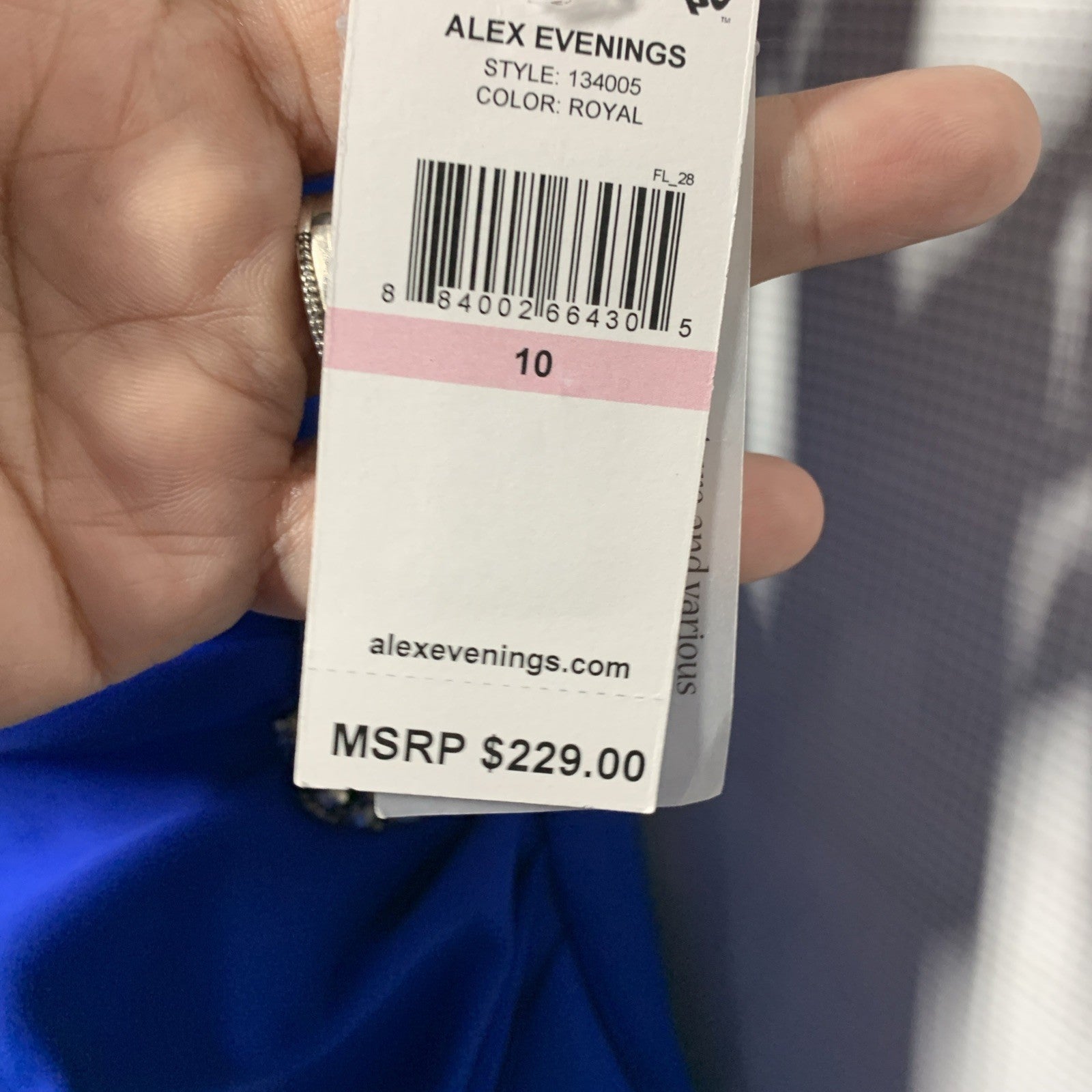 Alex Evenings Sleeveless Dress V-neck Royal Blue Formal Wedding 134005 Size 10