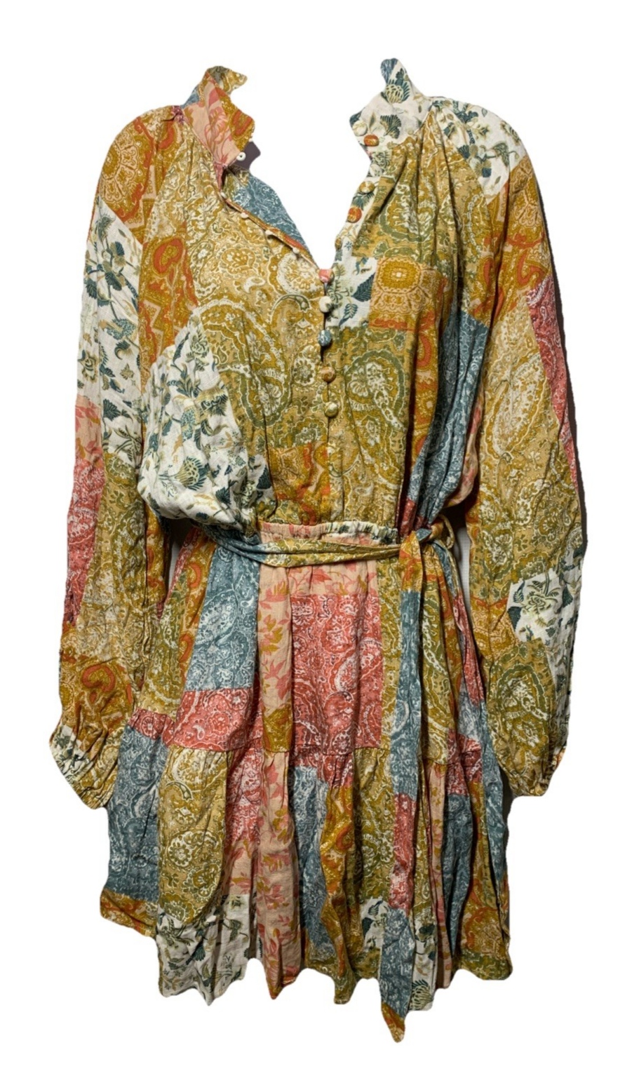 Petal & Pup Women Silante Long Sleeve Mini Dress Button Tie TFE7125-7-PP Size 10