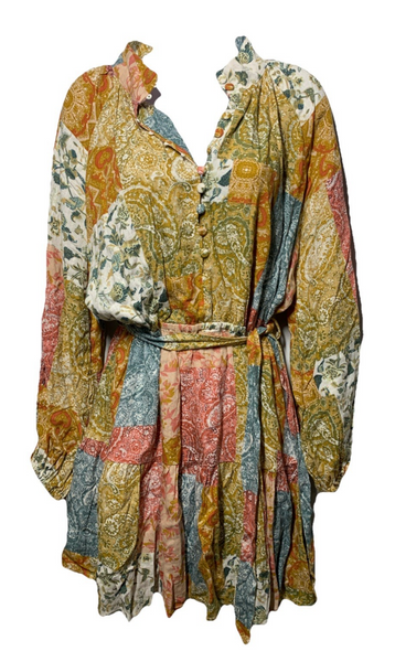 Petal & Pup Women Silante Long Sleeve Mini Dress Button Tie TFE7125-7-PP Size 10