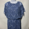 Adrianna Papell Blouson Beaded Long Dress Women's with Flutter Sleeves Size 6