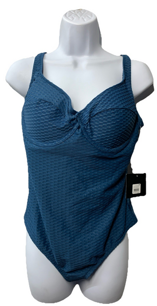 S3 Swim Women's Underwire One Piece Suit Swimsuit Size Large Swimwear Dusk Blue