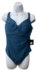 S3 Swim Women's Underwire One Piece Suit Swimsuit Size Large Swimwear Dusk Blue