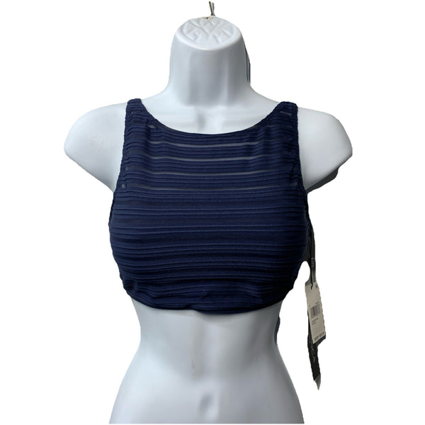 La Blanca High Neck Midline Swimsuit Bikini Top Swimwear Adjustable Strap Size 4