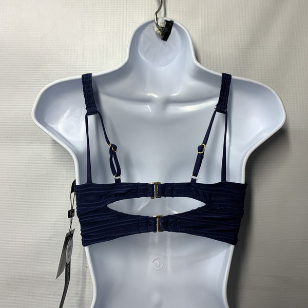 La Blanca High Neck Midline Swimsuit Bikini Top Swimwear Adjustable Strap Size 4