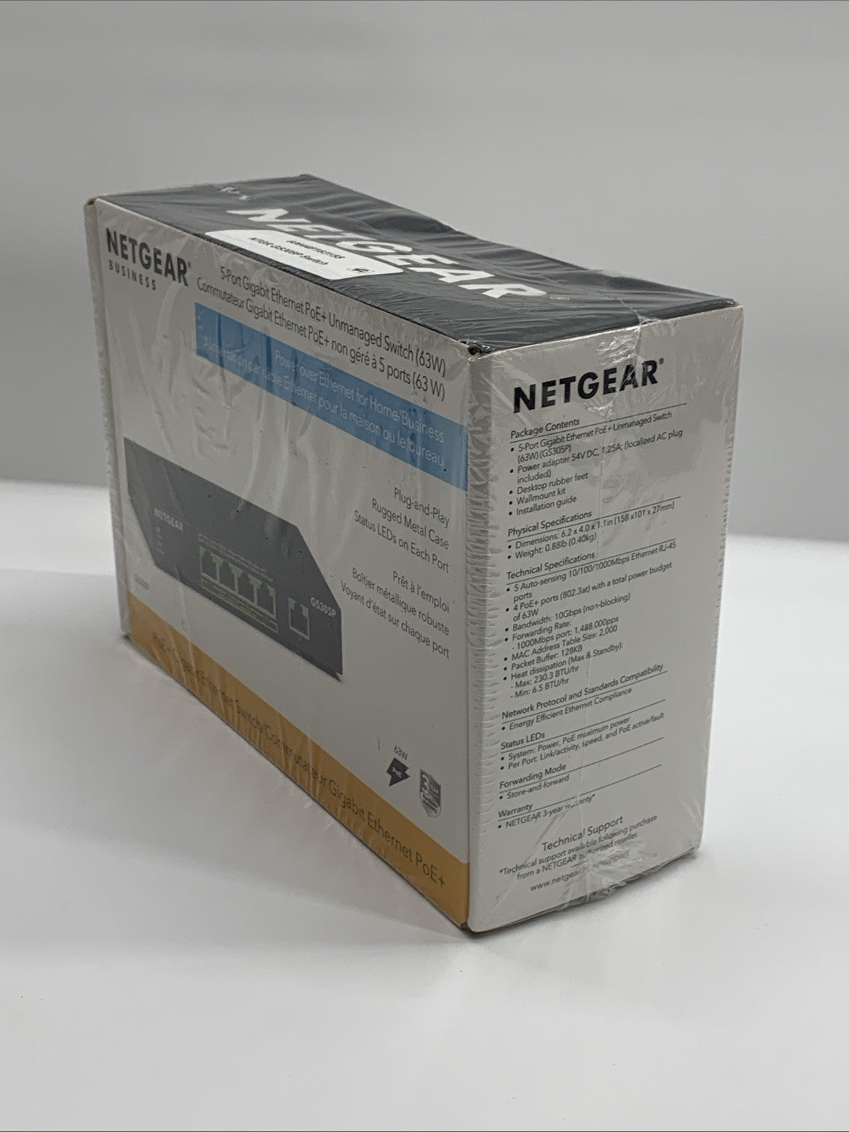 NETGEAR Business 5 Port Gigabit Ethernet PoE Unmanaged Switch 4 x PoE+ @ 63W