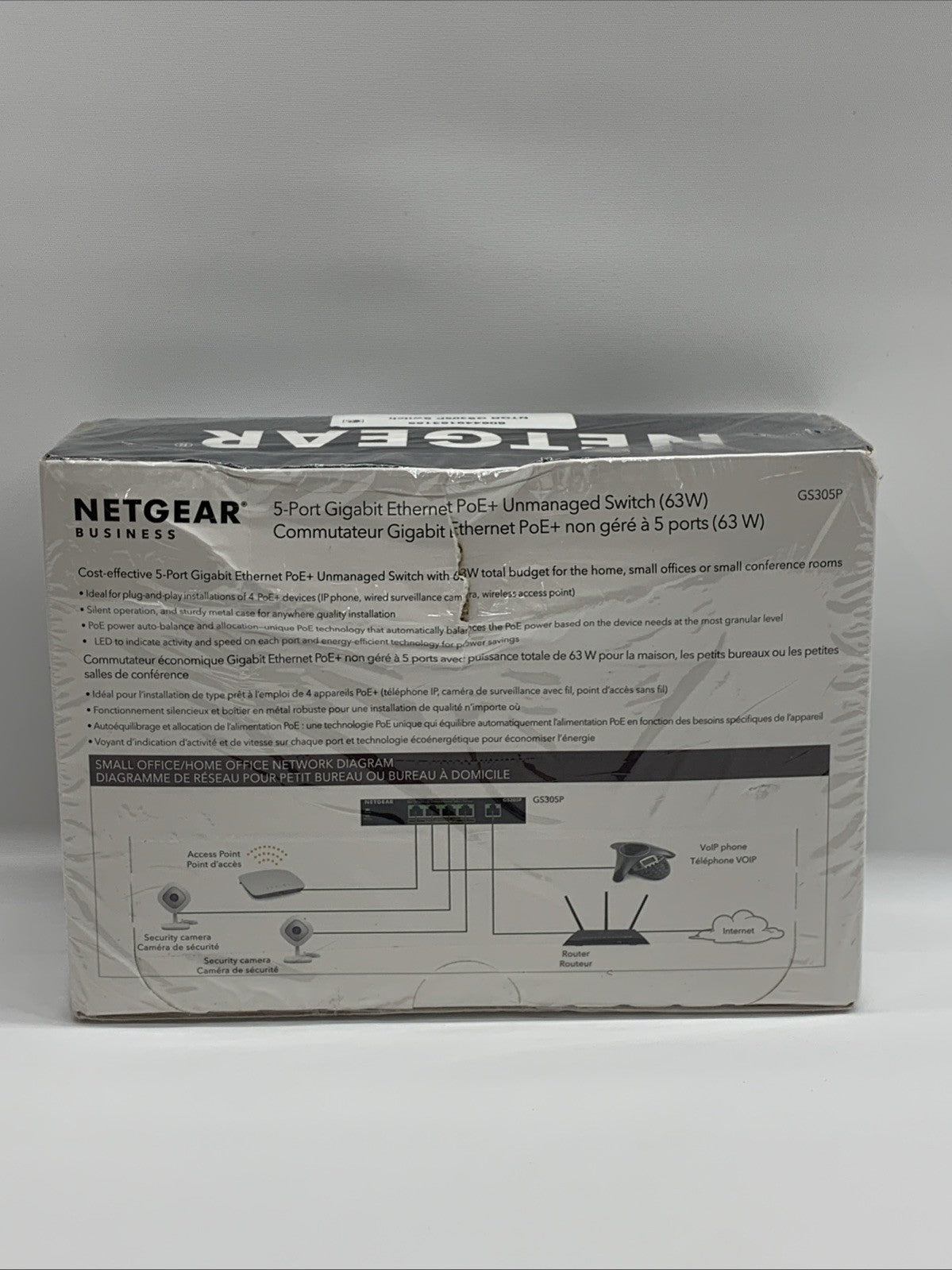 NETGEAR Business 5 Port Gigabit Ethernet PoE Unmanaged Switch 4 x PoE+ @ 63W