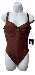 S3 Swim Women's Underwire One Piece Swimsuit Size Medium Swimwear Sangria 603