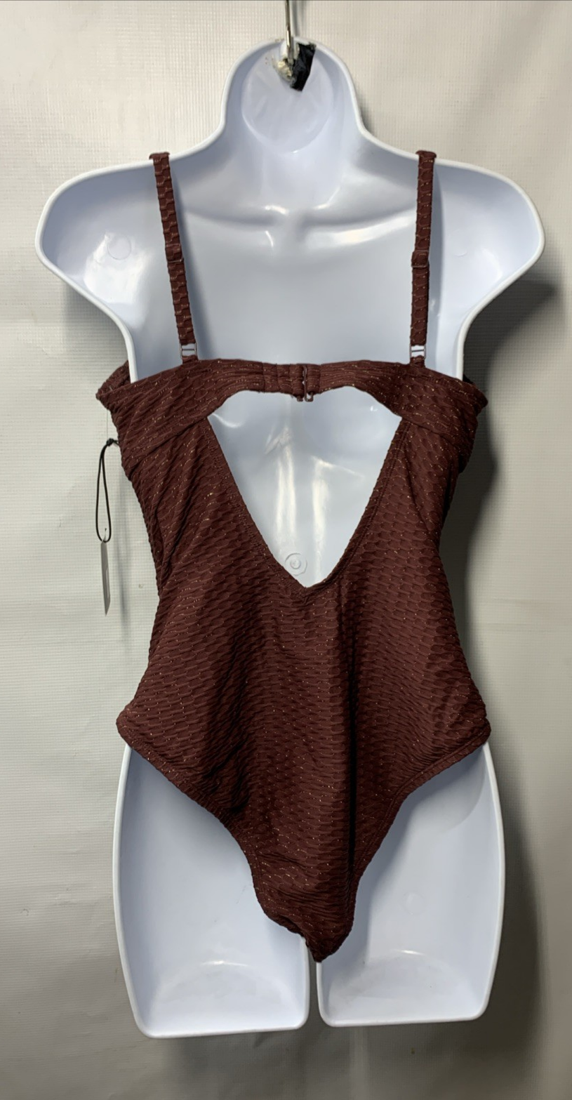 S3 Swim Women's Underwire One Piece Swimsuit Size Medium Swimwear Sangria 603