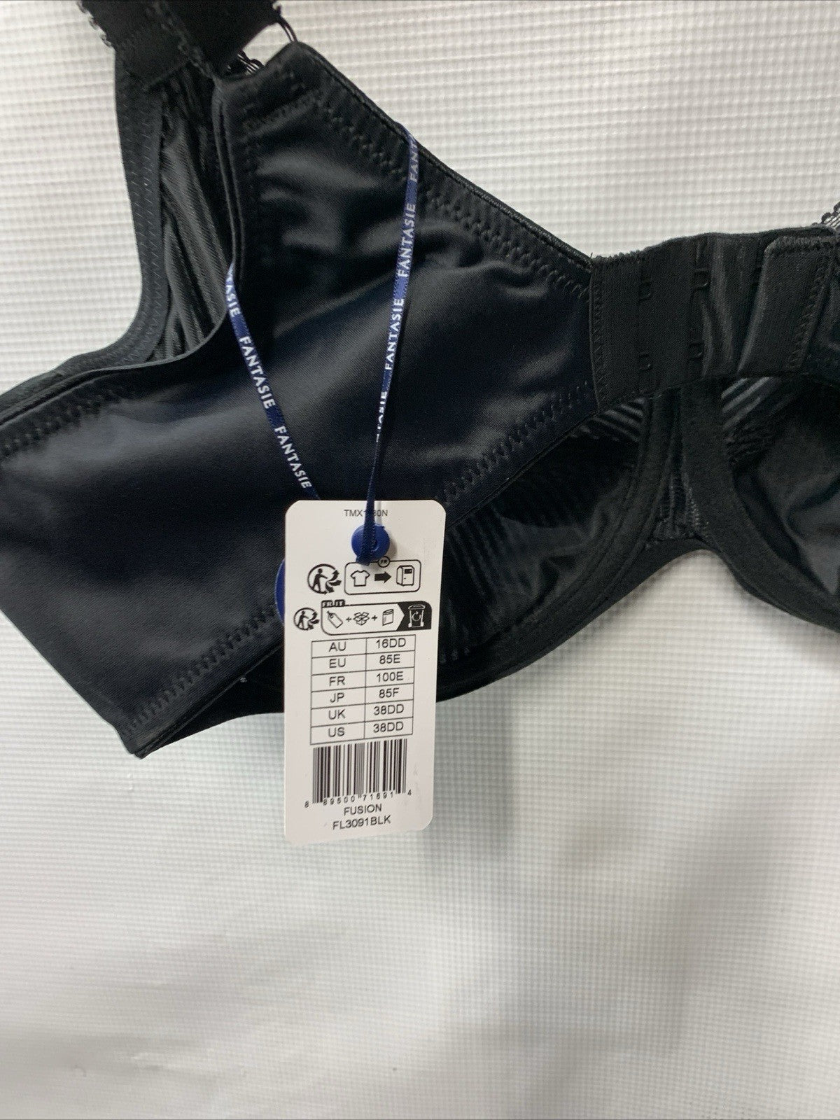Fantasie 3091 Fusion Full Cup Side Support Unlined Underwire Bra Black 38DD