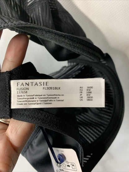Fantasie 3091 Fusion Full Cup Side Support Unlined Underwire Bra Black 38DD