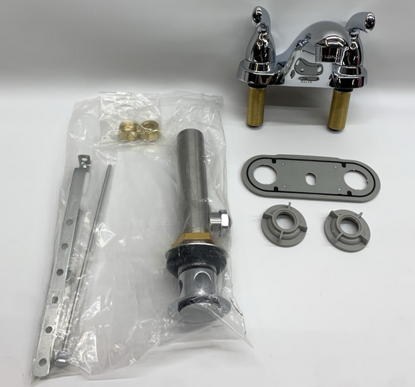 Delta B2510LF Centerset Bathroom Faucet Chrome 2-Handle Bathroom Sink Faucet