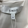 Likely Scooped Marullo Dress Sleeveless with Ostrich Feathers Size 12 White