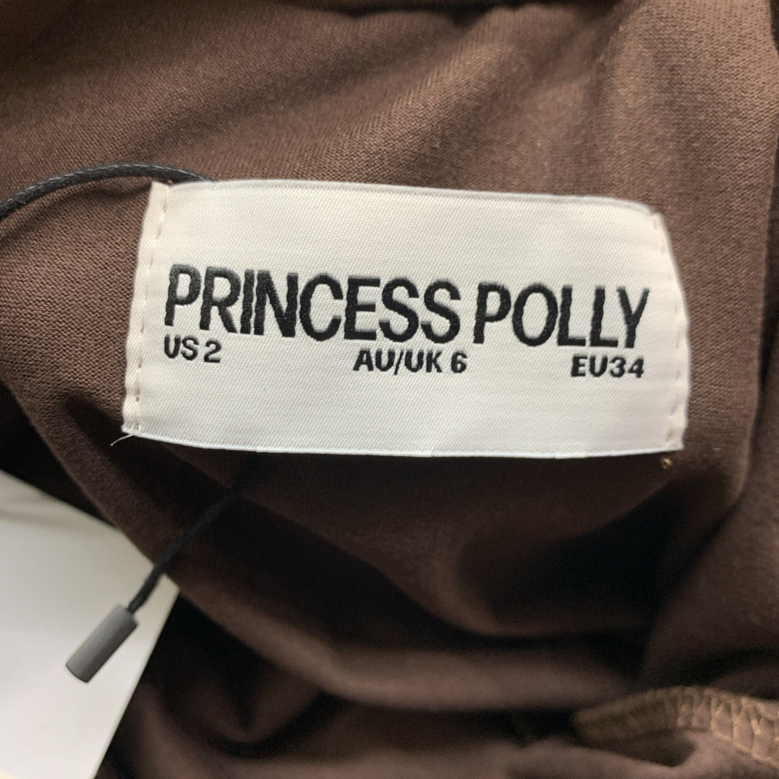 Princess Polly Lukea Long Sleeve Mini Dress Low Tie Back Tie Fully Lined 2 Brown