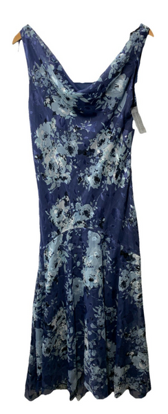 Alex Evenings Formal Sleeveless Cowl Neck Floral Print Gown with Shawl Size 10