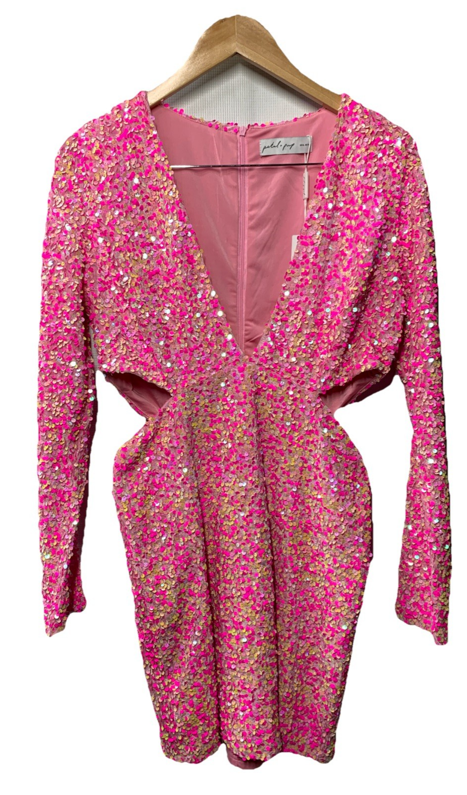 Petal & Pup Women's Kelly Long Sleeve Sequin Mini Dress Long Sleeve Size XL