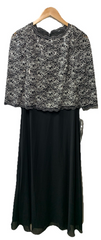 Alex Evenings Women's 3/4 Sleeve Stretch Lace Bodice Mock One Piece Gown Size 6P