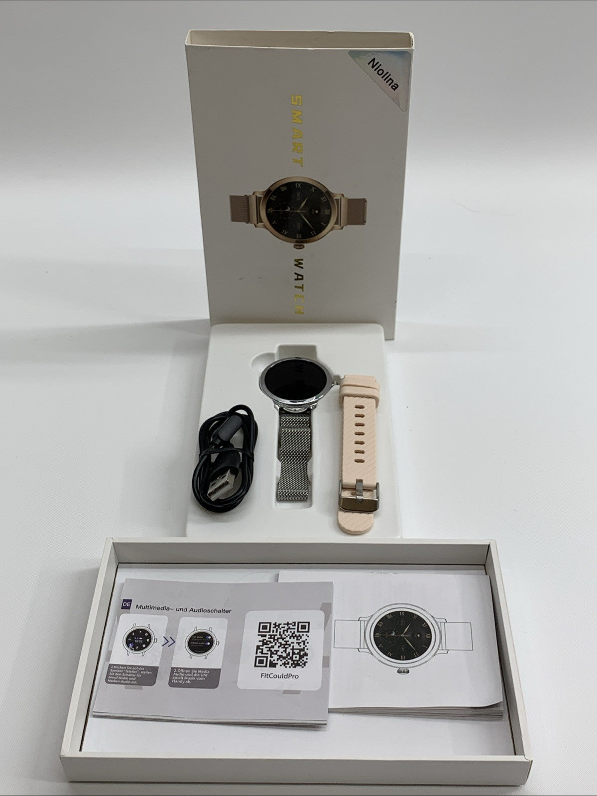 niolina Smartwatch Donna con Chiamate Bluetooth 1.19" AMOLED Orologio Smartwatch