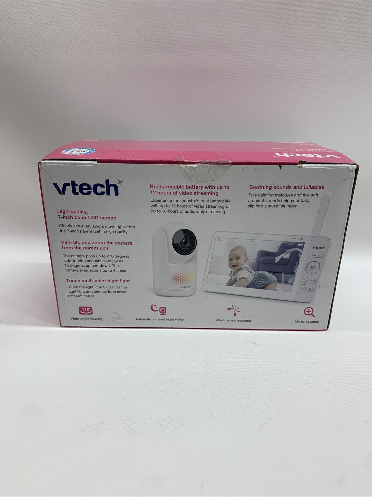 VTech 346700 Pan & Tilt Baby Video Monitor/Nursery Camera Advanced HQ Max White