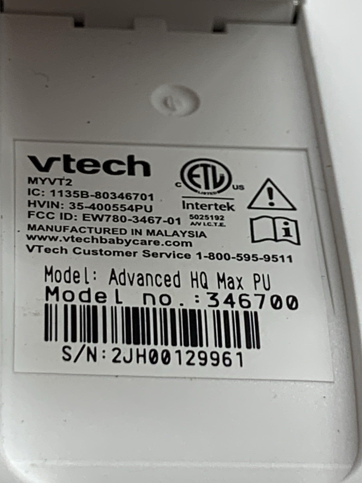 VTech 346700 Pan & Tilt Baby Video Monitor/Nursery Camera Advanced HQ Max White