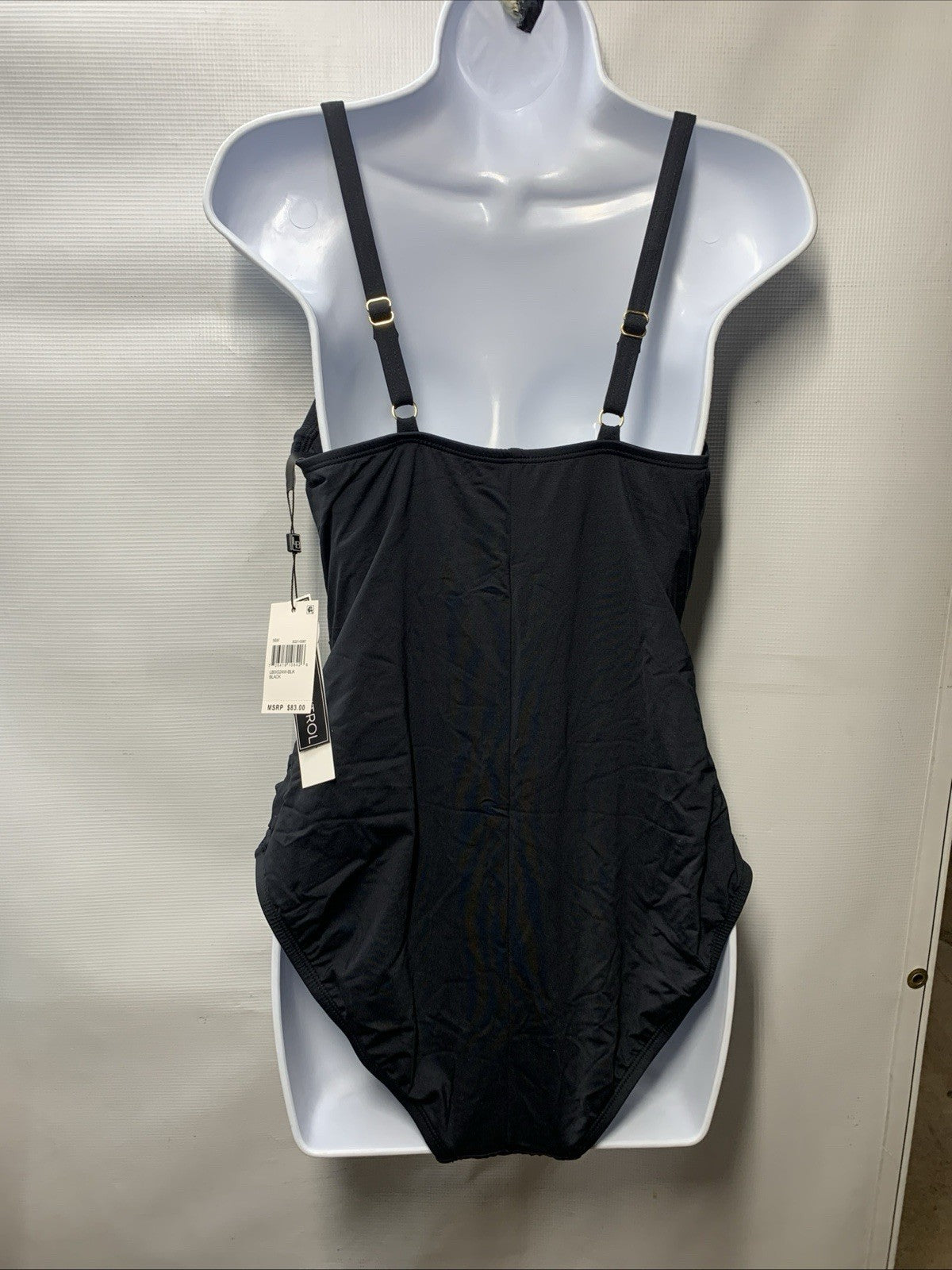 La Blanca S021-0087 Plus Size Ruched One Piece Swimsuit Swimwear Black Size 16W