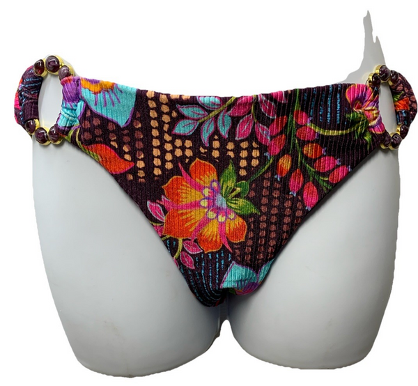 BECCA Women's Portofino Ring Bikini Bottom Underwear Cheeky Floral Size Medium