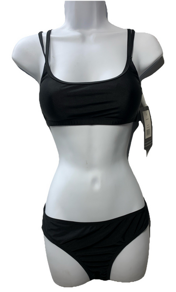 Spyder Women's Two Piece Swimsuit Midnight Black Swimwear Mid Rise Size Small