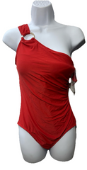 Michael Kors Women's Standard Solid Logo Ring Shoulder One Piece Red  Size 10