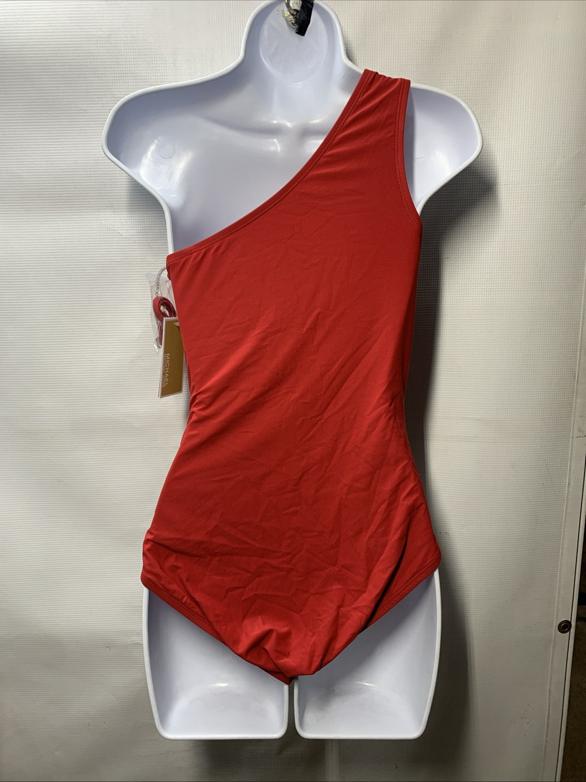 Michael Kors Women's Standard Solid Logo Ring Shoulder One Piece Red  Size 10