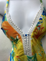 Sunshine 79 Womens V-plunge Neckline Mio One Piece Swimsuit Floral Swimwear SZ 8