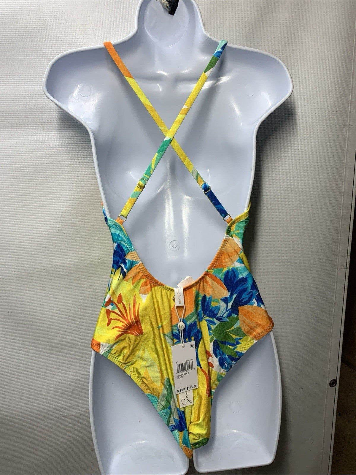 Sunshine 79 Womens V-plunge Neckline Mio One Piece Swimsuit Floral Swimwear SZ 8
