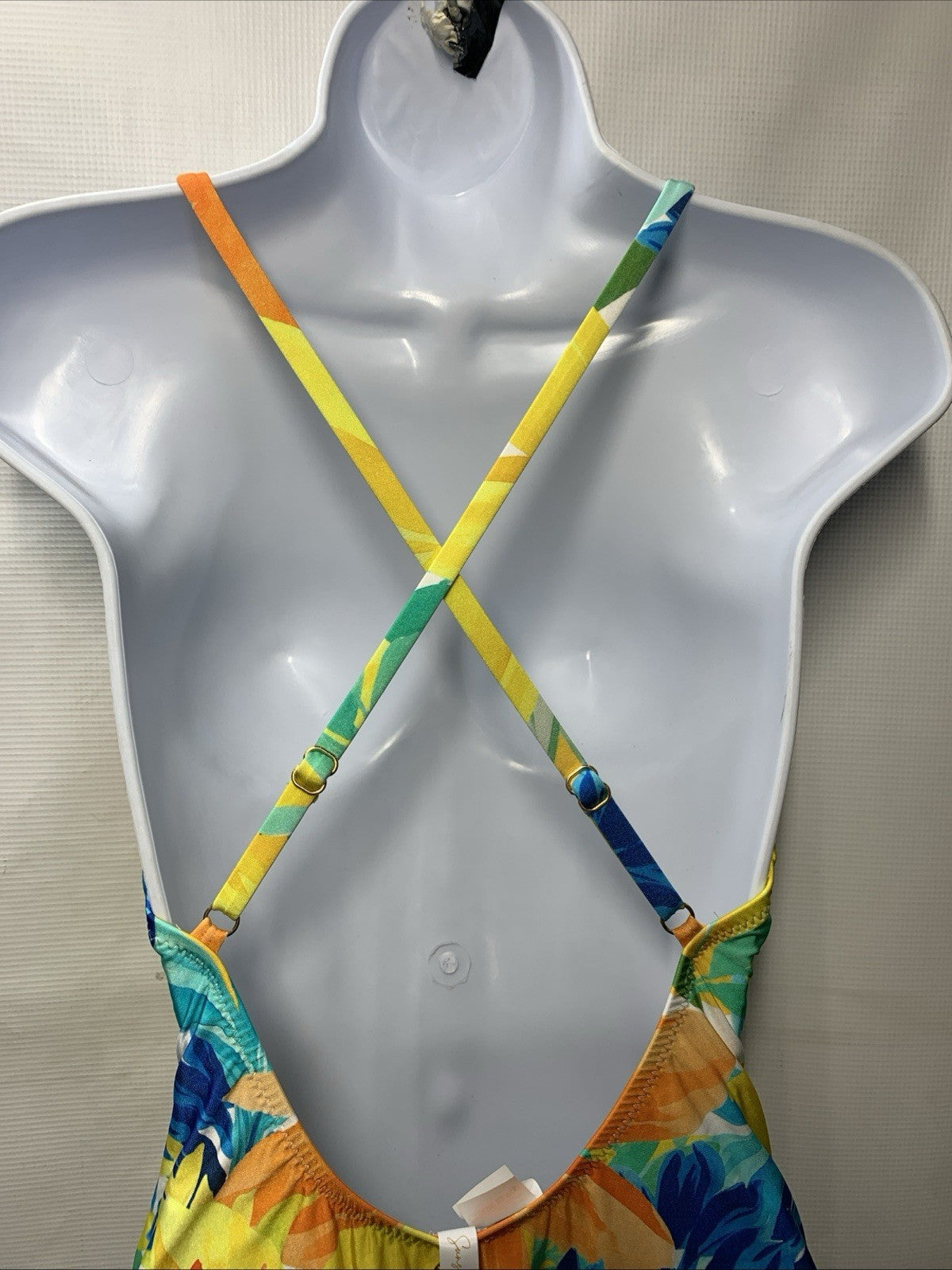 Sunshine 79 Womens V-plunge Neckline Mio One Piece Swimsuit Floral Swimwear SZ 8