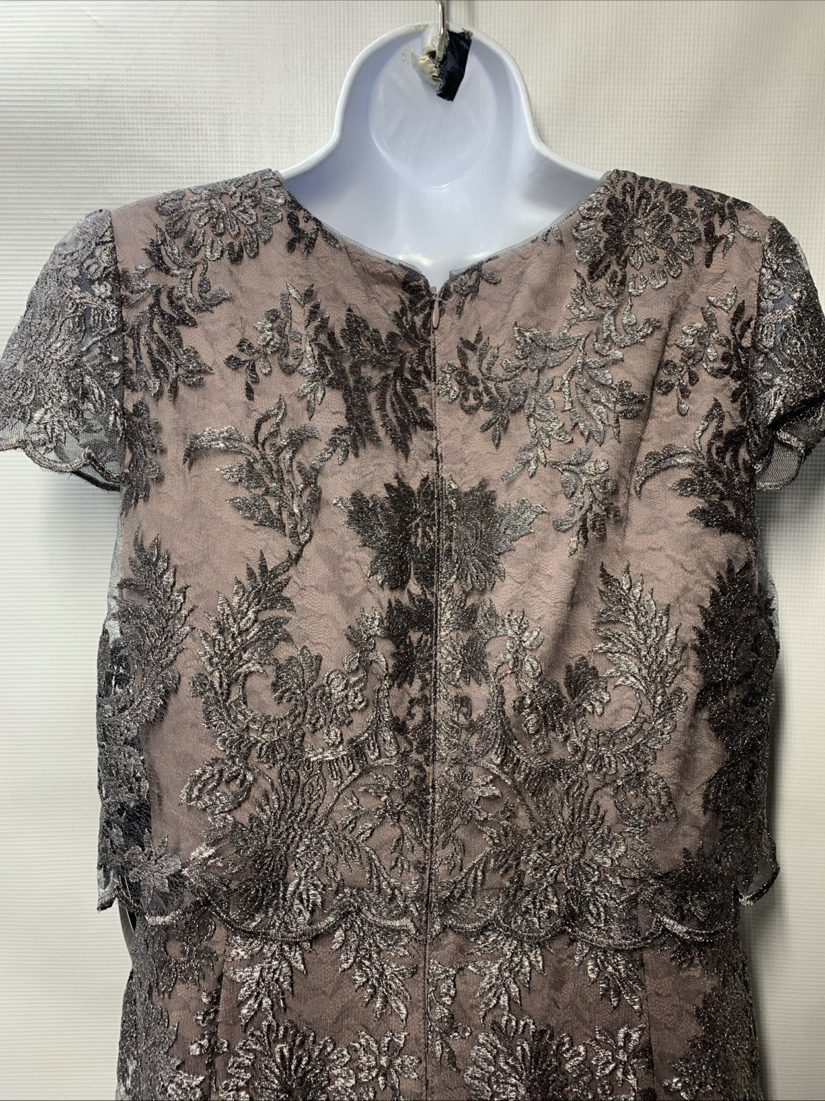 Adrianna Papell Women's Embroidered Pop Over Mob Dress Formal Wedding Size 12