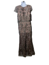 Adrianna Papell Women's Embroidered Pop Over Mob Dress Formal Wedding Size 12