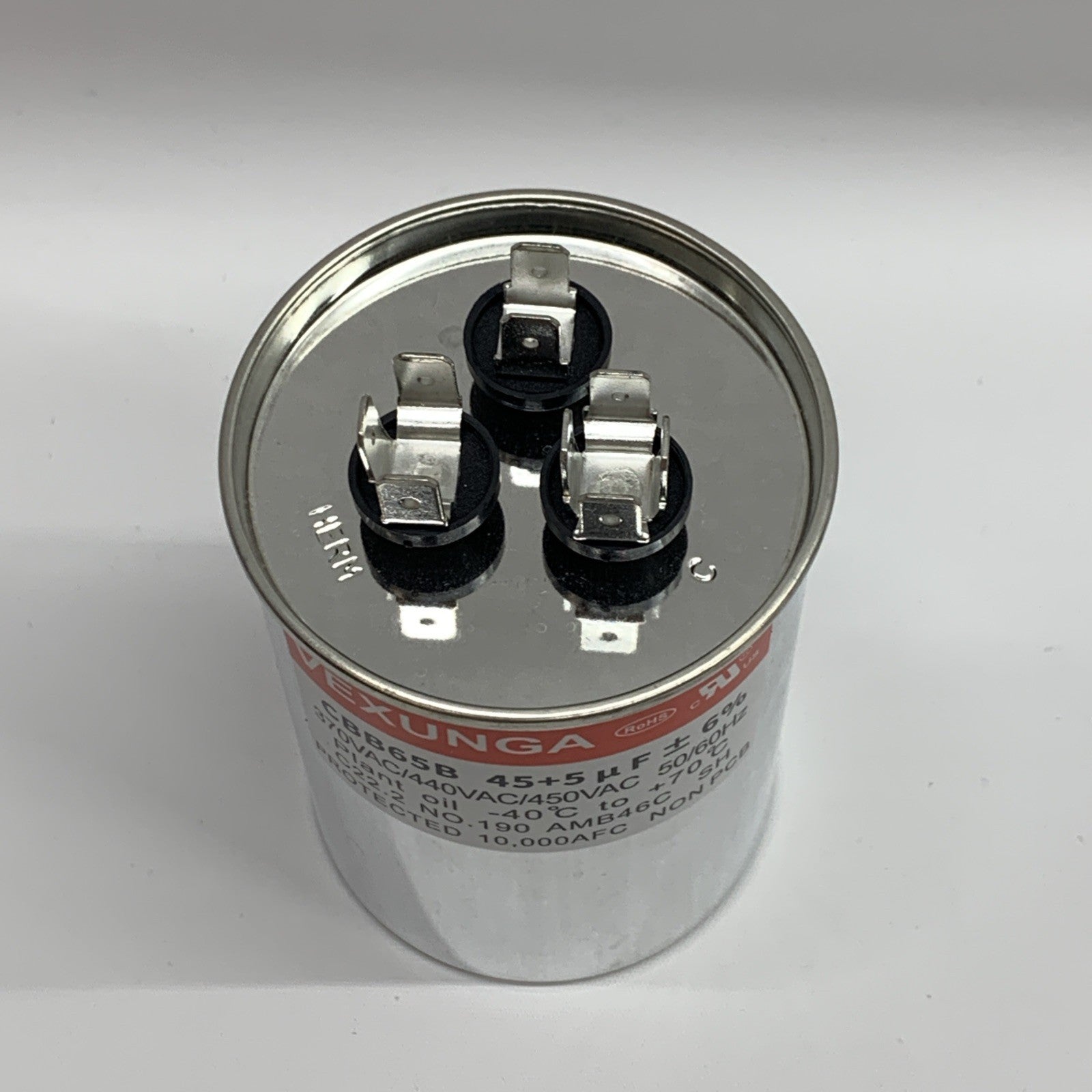 VEXUNGA 45/5 uF 45+5 MFD 370V or 440V Dual Run Start Round A/C Capacitor 2 PACK
