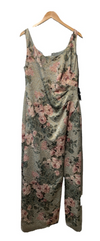 Adrianna Papell Women's Matelasse Long Dress Sleeveless 16 Slate/Blush Floral