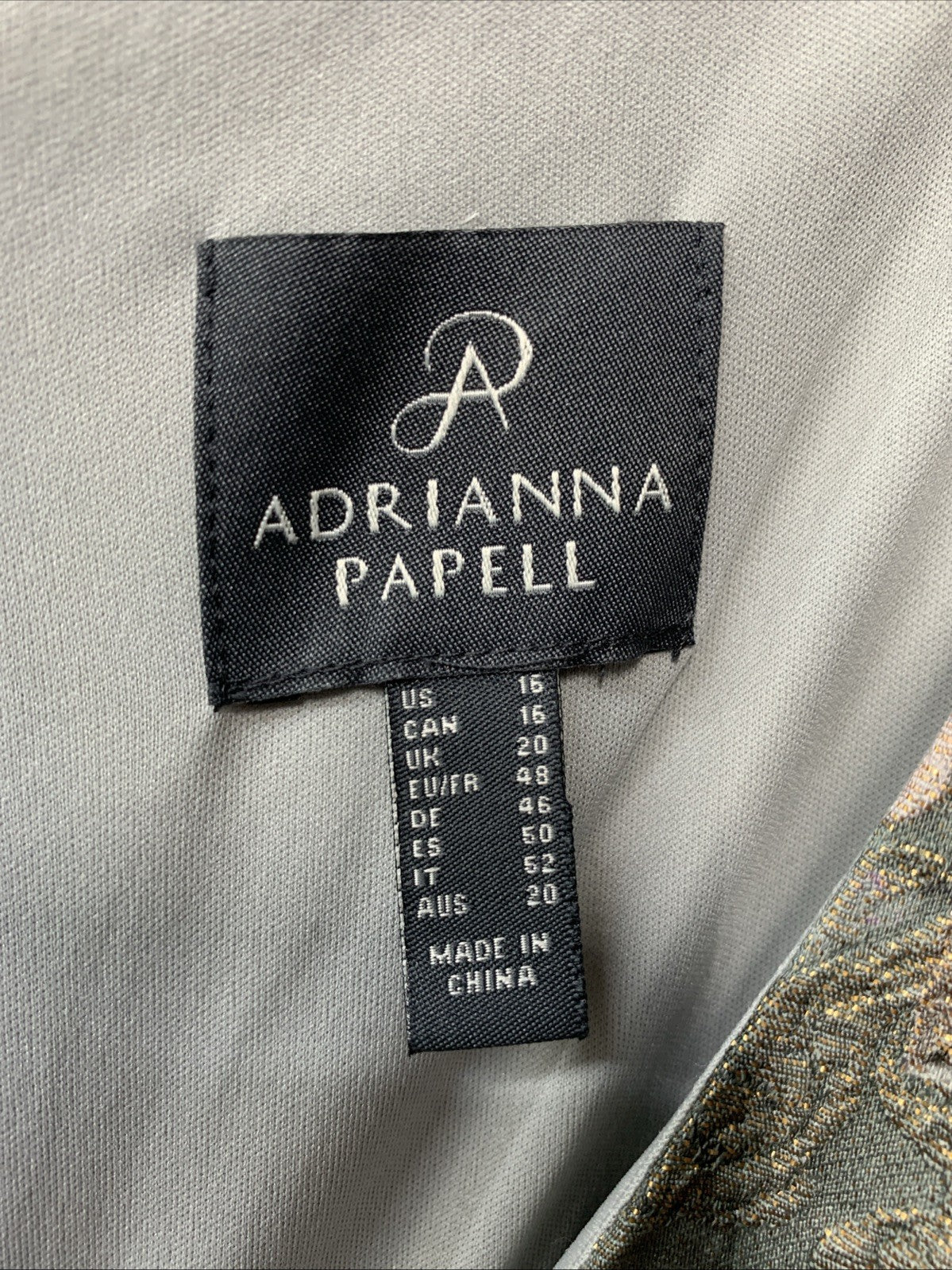 Adrianna Papell Women's Matelasse Long Dress Sleeveless 16 Slate/Blush Floral