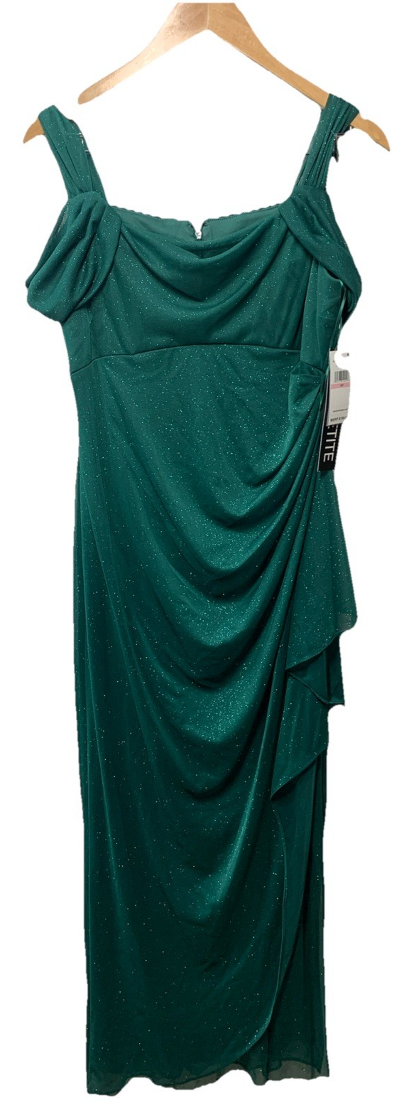 Alex Evenings Long Cold Shoulder Dress Mother of the Bride Dress Wedding SZ 10P