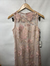 Adrianna Papell Women's Floral Embroidery Sheath Dress Party Size 4 Rose Gold