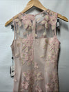 Adrianna Papell Women's Floral Embroidery Sheath Dress Party Size 4 Rose Gold
