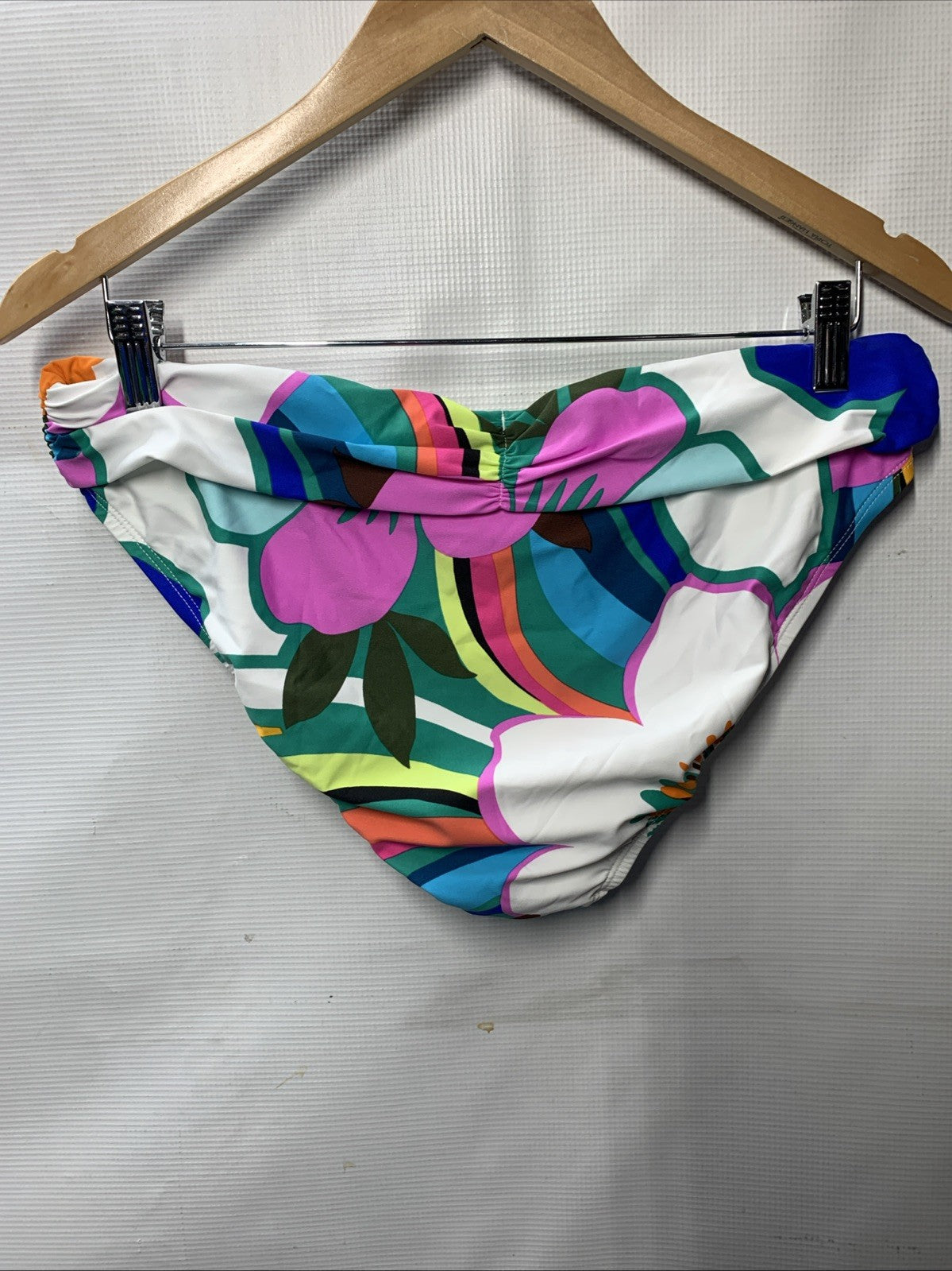 La Blanca Women Island Goddess Shirred Band Hipster Bikini Bottom Multi Size 12