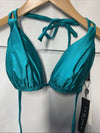 La Blanca Womens Goddess Halter Bikini Swimsuit Top Teal Swimwear LB5RR80 Size 4