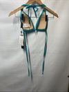 La Blanca Womens Goddess Halter Bikini Swimsuit Top Teal Swimwear LB5RR80 Size 4