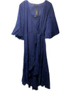 City Chic Kira Maxi Dress Wrap V-neckline Navy Blue 3/4
