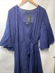City Chic Kira Maxi Dress Wrap V-neckline Navy Blue 3/4