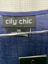 City Chic Kira Maxi Dress Wrap V-neckline Navy Blue 3/4