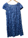 Alex Evenings Women's Plus (18W) Tea Length Dress w/Rosette Detail Short Sleeve