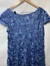 Alex Evenings Women's Plus (18W) Tea Length Dress w/Rosette Detail Short Sleeve