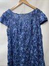 Alex Evenings Women's Plus (18W) Tea Length Dress w/Rosette Detail Short Sleeve
